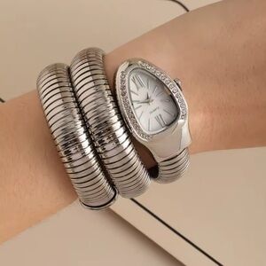 Serpenti Silver Wrap Timepiece Watch